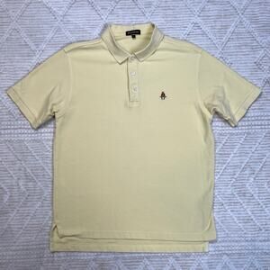 Paul Stuart Men’s Size Medium Pima Cotton Pique Polo Shirt Canary Yellow Golf